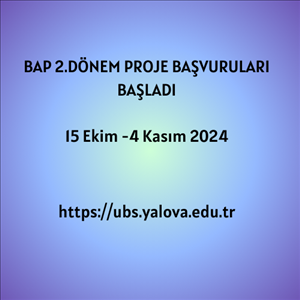 Bilimsel Araştırma Projeleri Koordinasyon Birimi 2024 yılı  2. Dönem Proje Başvuruları  Başladı(15 Ekim -4 Kasım )