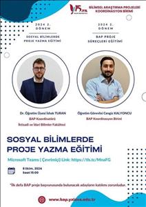 2024 Yılı Ekim Dönemi Sosyal Bilimlerde Proje Yazma Eğitimi